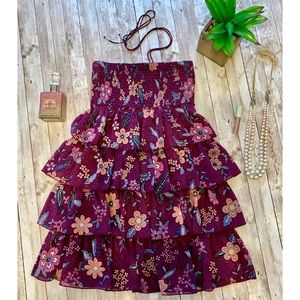 American Eagle tired ruffle floral print dress